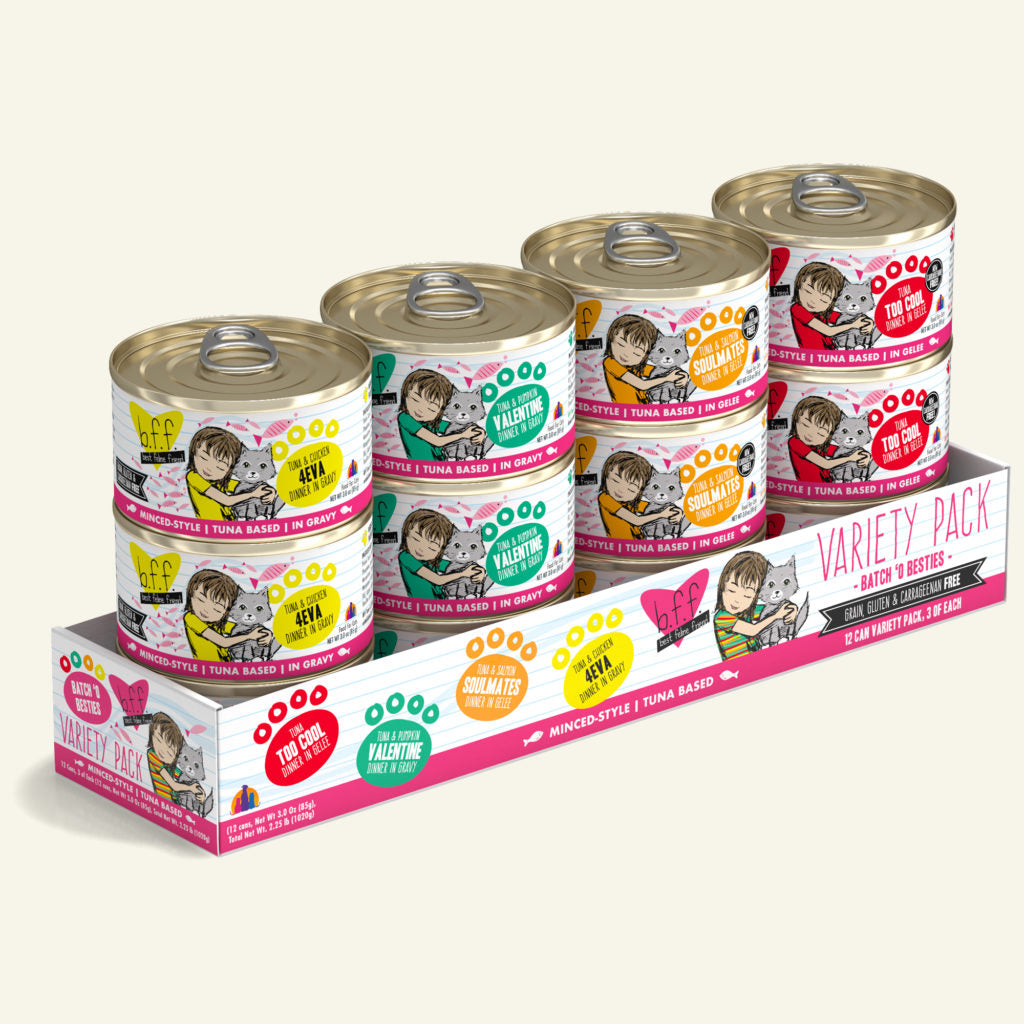 B.F.F. Wet Cat Food Originals Minced Batch 'O Besties Variety Pack 12pk 3oz Cans