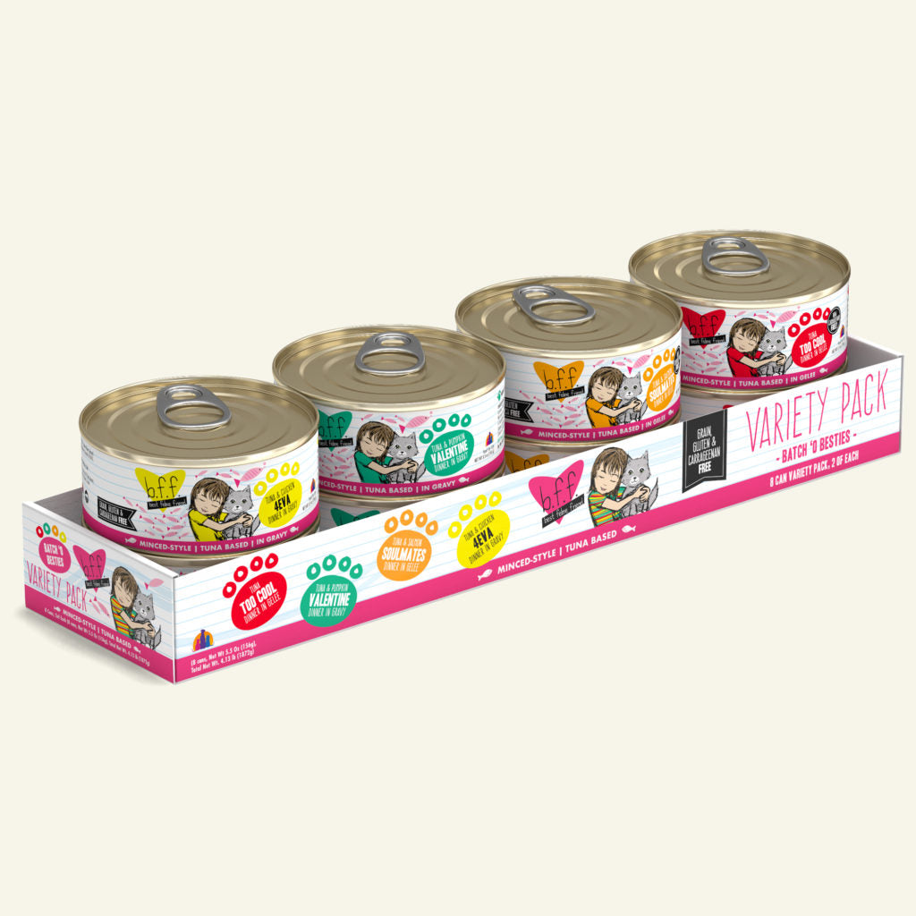 B.F.F. Wet Cat Food Originals Minced Batch 'O Besties Variety Pack 8pk 5.5oz Cans