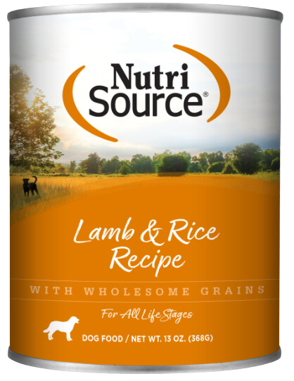 NutriSource Wet Dog Food Lamb & Rice Formula 13oz Can Single