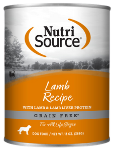 NutriSource Wet Dog Food Grain-Free Lamb Formula 13oz Can Single