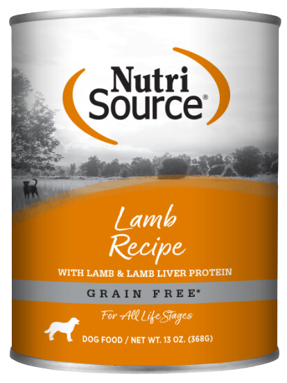NutriSource Wet Dog Food Grain-Free Lamb Formula 13oz Can Single