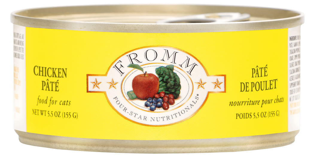 Fromm Wet Cat Food Four-Star Pâté Chicken 5.5oz Can Single