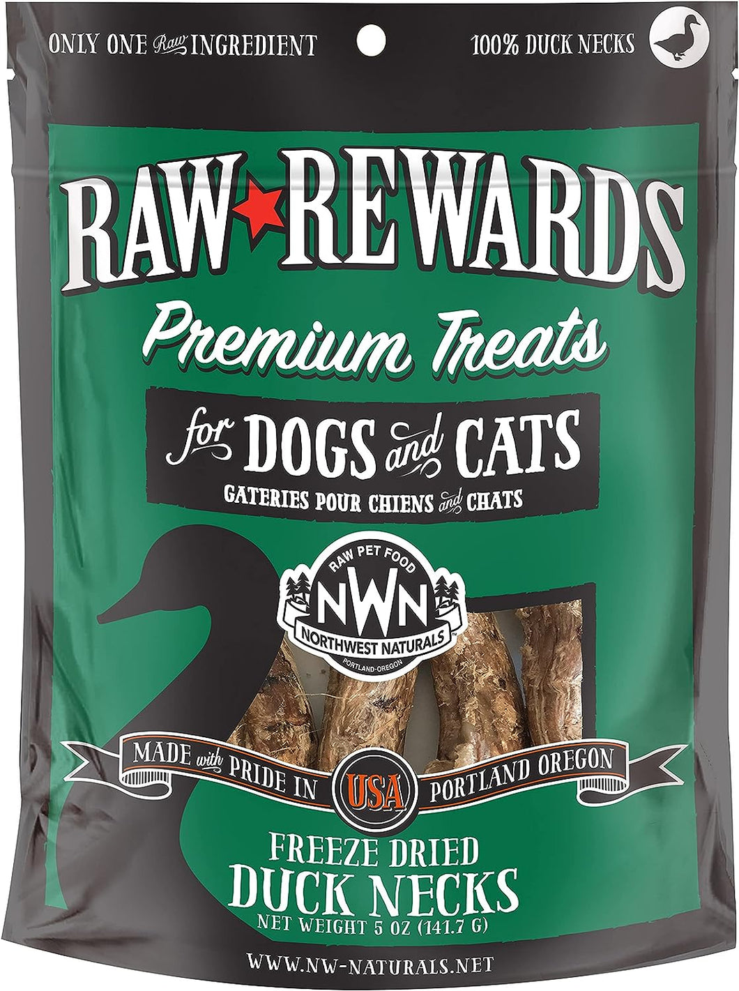 Northwest Naturals Freeze-Dried Neck Chews - Duck Necks 6pk Bag