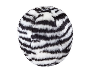 Fluff & Tuff Squeakerless Zebra Ball Medium