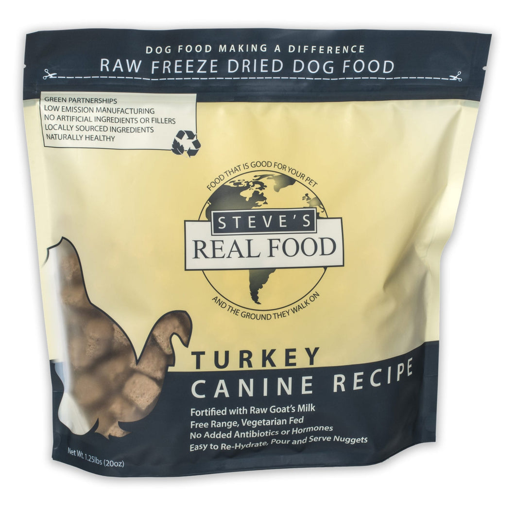 Steve's Freeze Dried Dog Food - Turkey Diet - 1.25lb Bag