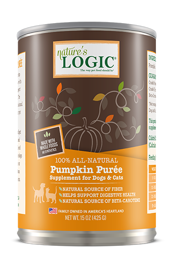 Nature's Logic Wet Dog & Cat Food Pumpkin Puree 15oz Can Single