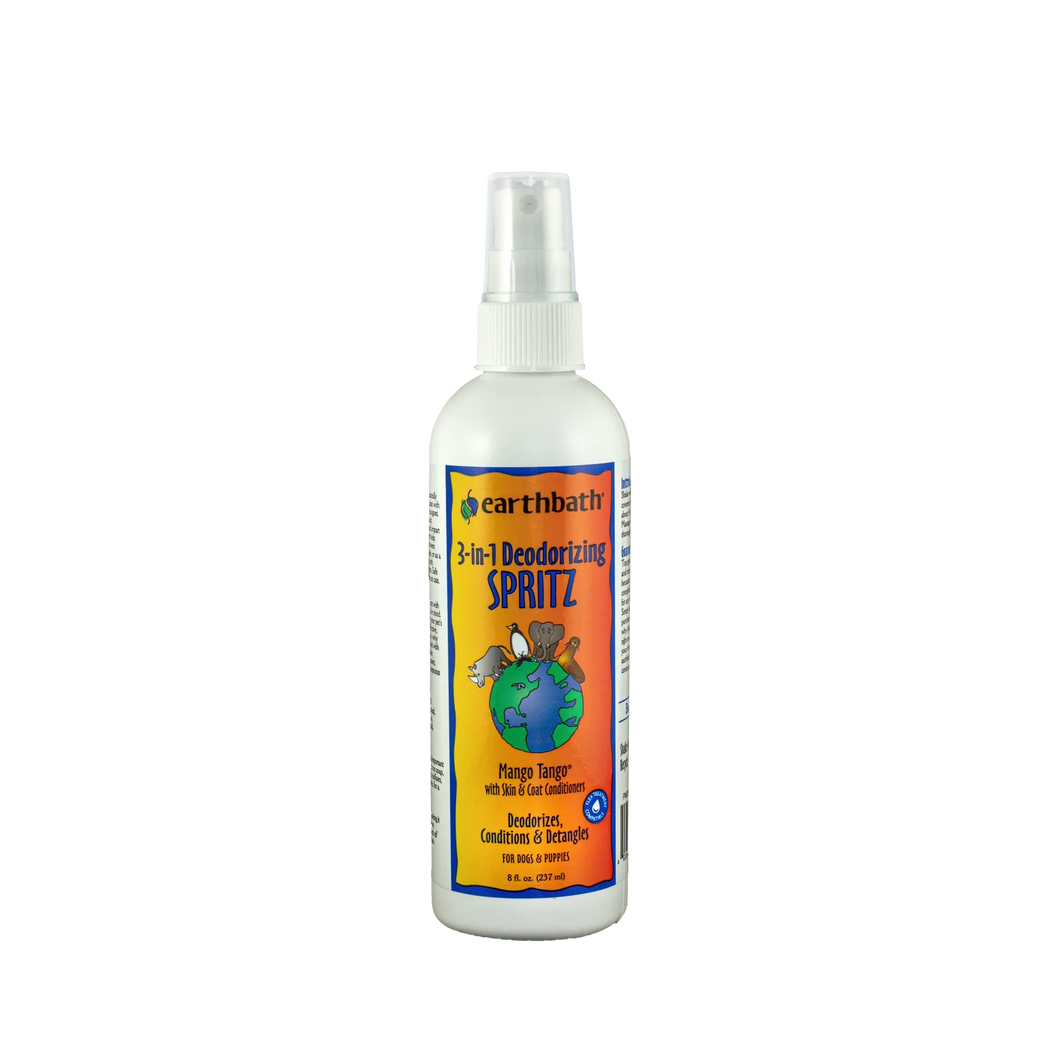 Earthbath Spritz 3-in-1 Deodorizing, Conditioning & Detangling - Mango Tango - 8oz Spray Bottle