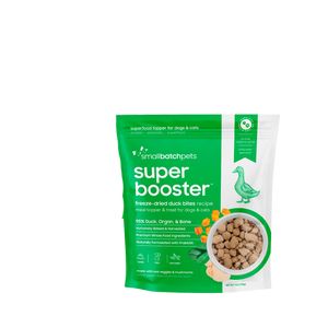 SmallBatch Freeze-Dried Super Booster Meal Topper & Treat for Dogs & Cats - Duck Bites 7oz Bag