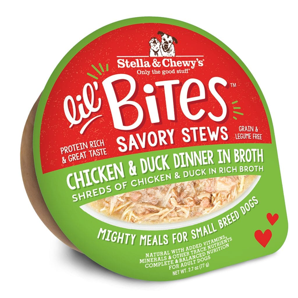 Stella & Chewy's Wet Dog Food Lil' Bites Savory Stew Chicken & Duck Dinner in Broth 2.7oz Cup Single