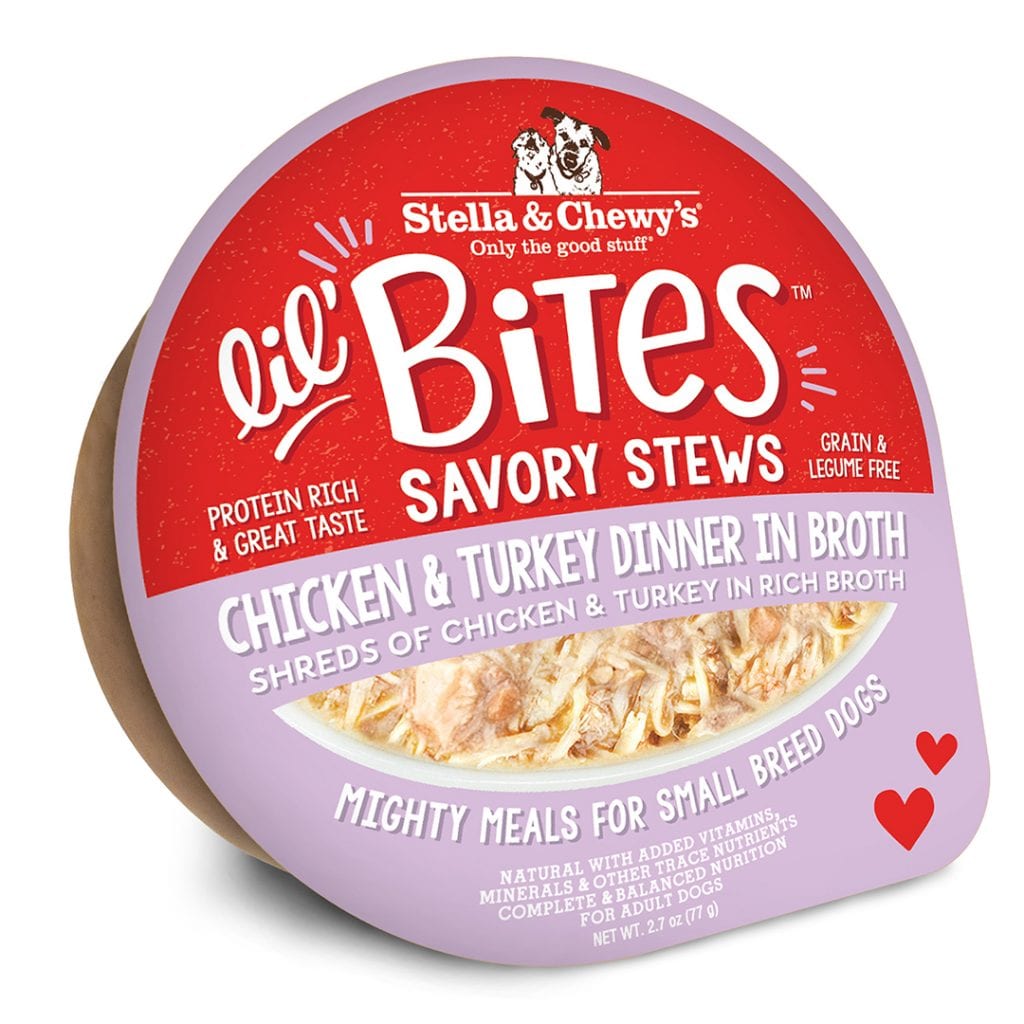 Stella & Chewy's Wet Dog Food Lil' Bites Savory Stew Chicken & Turkey Dinner in Broth 2.7oz Cup Single