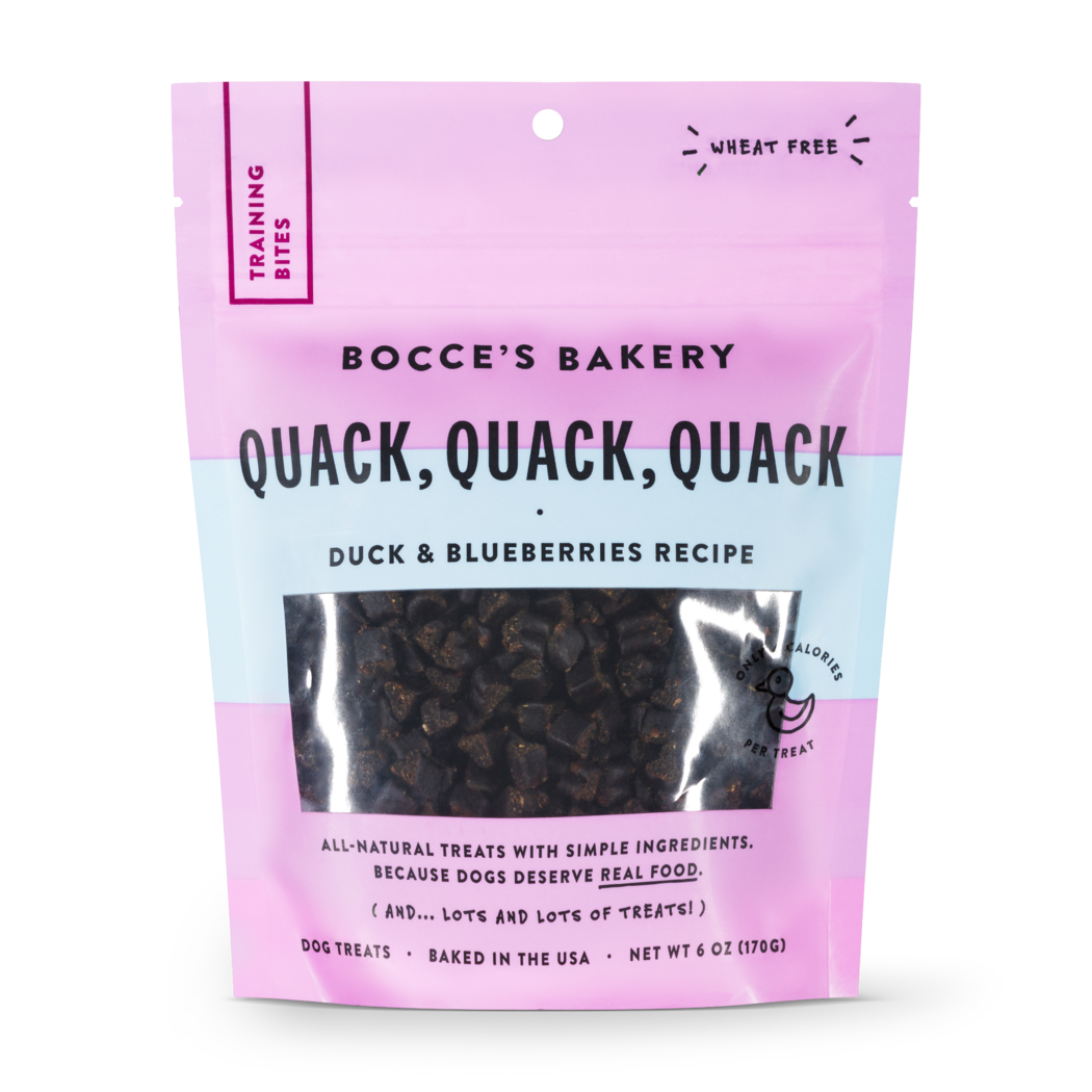 Bocce’s Everyday Training Bites Quack, Quack, Quack 6oz bag