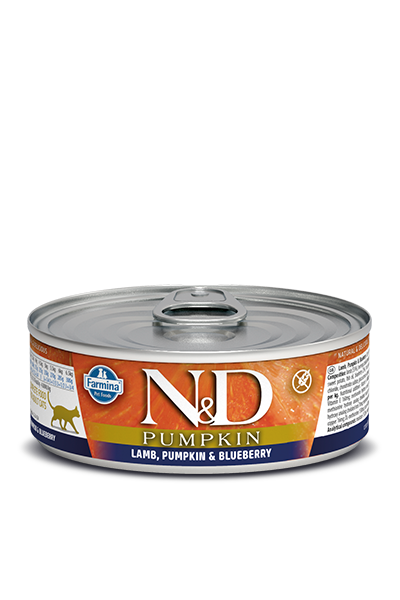 Farmina Pumpkin Wet Cat Food N&D Lamb, Pumpkin & Blueberry 2.5oz Can Single