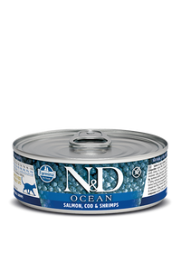 Farmina Ocean Wet Cat Food N&D Salmon, Cod & Shrimp 2.5oz Can Single