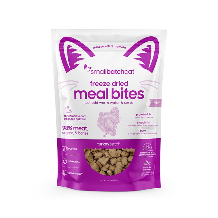SmallBatch Cat Freeze-Dried Meal Bites Turkey 10oz Bag