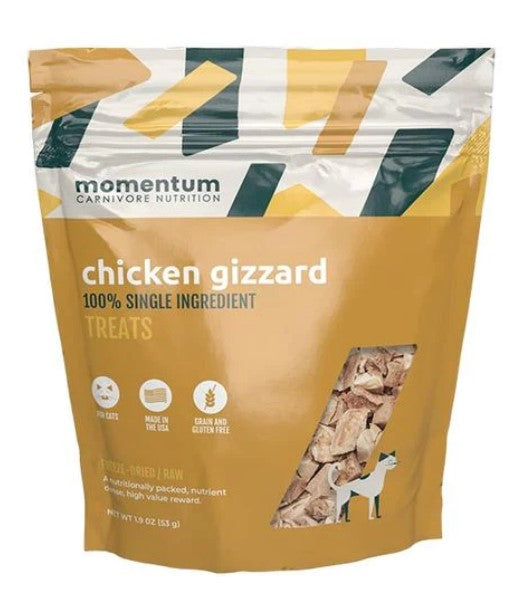 Momentum Single Ingredient Freeze-Dried Cat Treats - Chicken Gizzard 1.9oz Bag