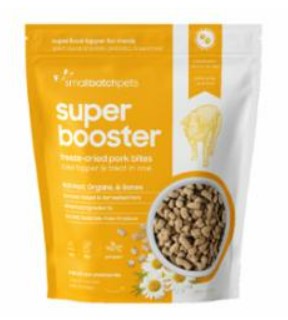SmallBatch Freeze-Dried Super Booster Meal Topper & Treat for Dogs & Cats - Pork Bites 7oz Bag