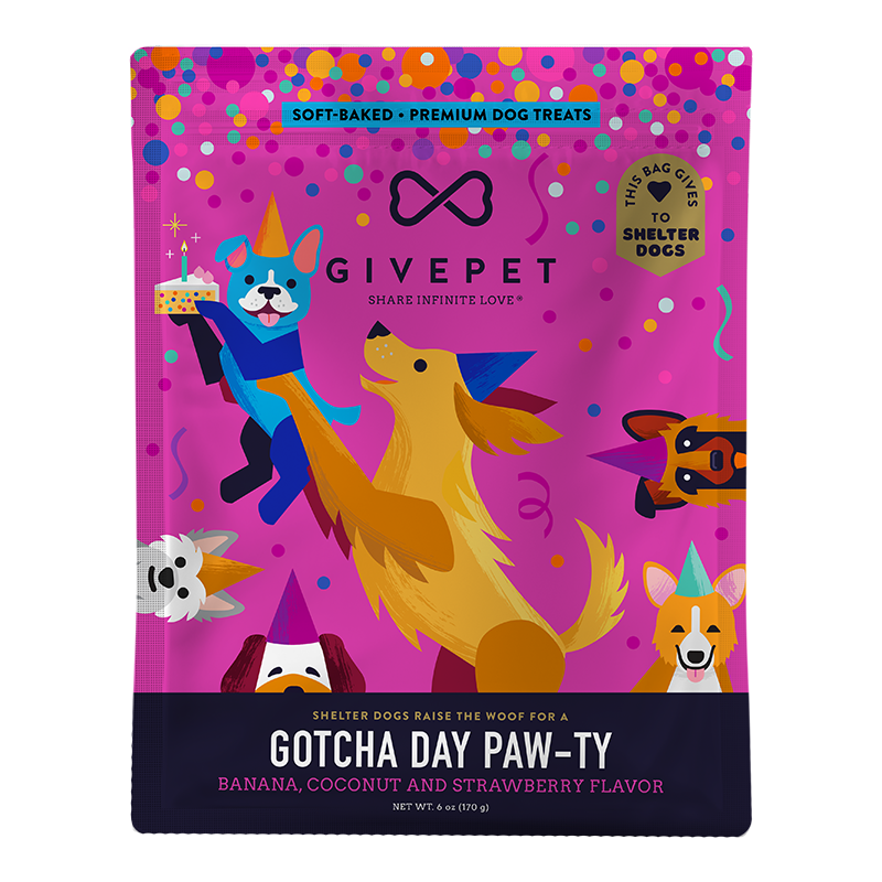 GivePet Soft Dog Treats - Grain-Free Gotcha Day Paw-Ty 6oz Bag