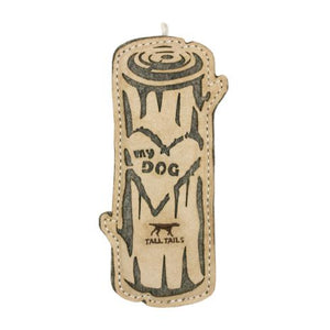 Tall Tails Natural Leather Dog Toy - Love My Dog Log 9"