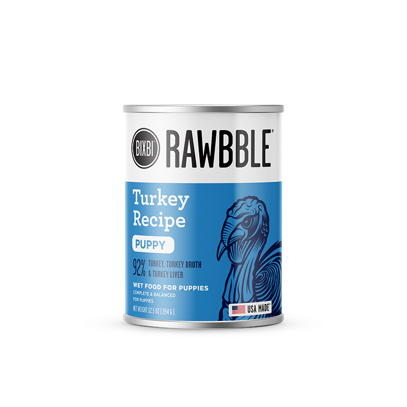 Bixbi RAWBBLE® Wet Dog Food Turkey for Puppies Recipe 12.5oz Can Single