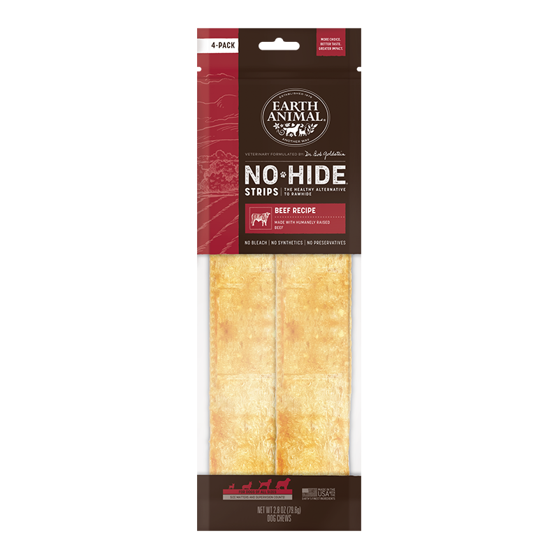 Earth Animal No-Hide Strips Packages - Beef 4pk