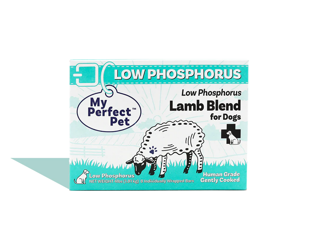 My Perfect Pet Frozen Human Grade Gently Cooked Dog Food - Low Phosphorus Lamb Blend 4lb Box (8 individually wrapped bars)