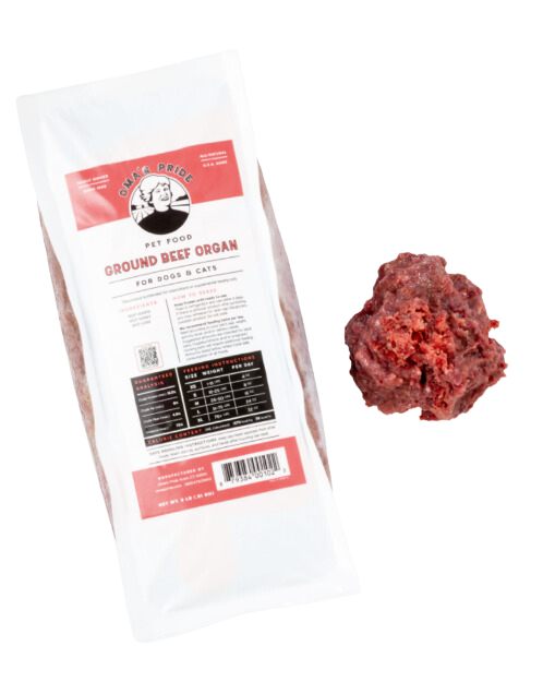 Oma's Pride Frozen Raw Ground Beef Organ 2lb Block