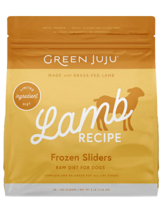 Green Juju Frozen Dog Food - Lamb Recipe Sliders 3lb Bag