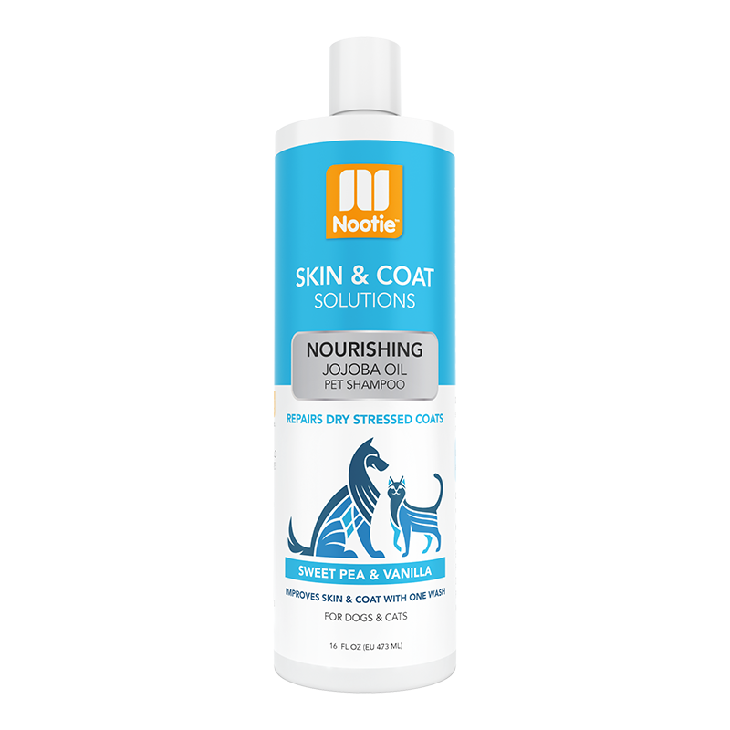 Nootie Shampoo for Dogs & Cats - Sweet Pea & Vanilla Nourishing Jojoba Oil 16oz Bottle