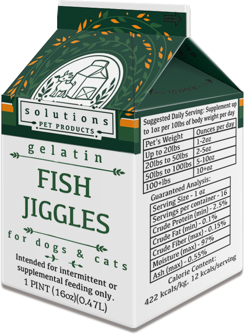 Solutions Dog & Cat Frozen Fish Jiggles Fish Gelatin - 1 pint (16oz)