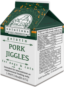 Solutions Dog & Cat Frozen Pork Jiggles Pork Gelatin - 1 pint (16oz)