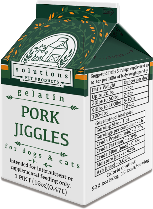 Solutions Dog & Cat Frozen Pork Jiggles Pork Gelatin - 1 pint (16oz)
