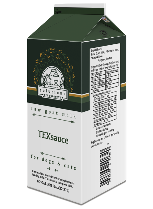 Solutions Dog & Cat Frozen TexSauce Cultured Raw Goat Milk - 1/2 gallon (64oz)