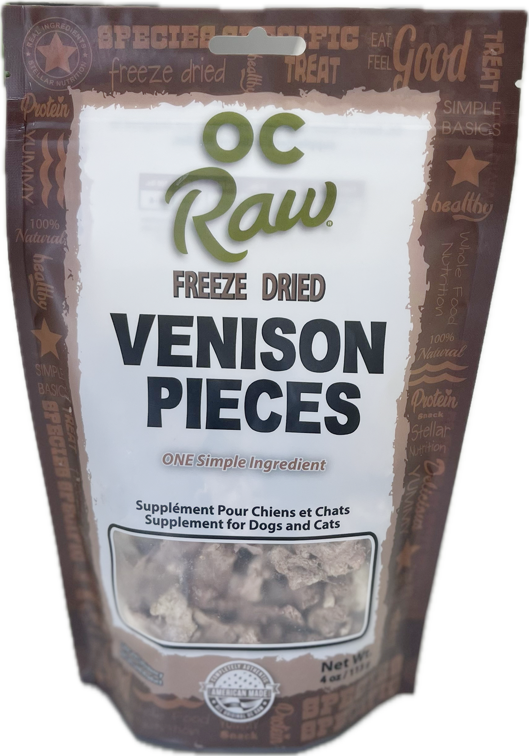OC Raw Freeze-Dried Treats - Venison 4oz Bag