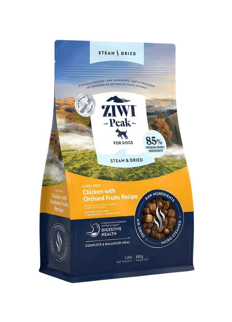 ZiwiPeak Steam-Dried Dog Food - Chicken W/ Orchard Fruit