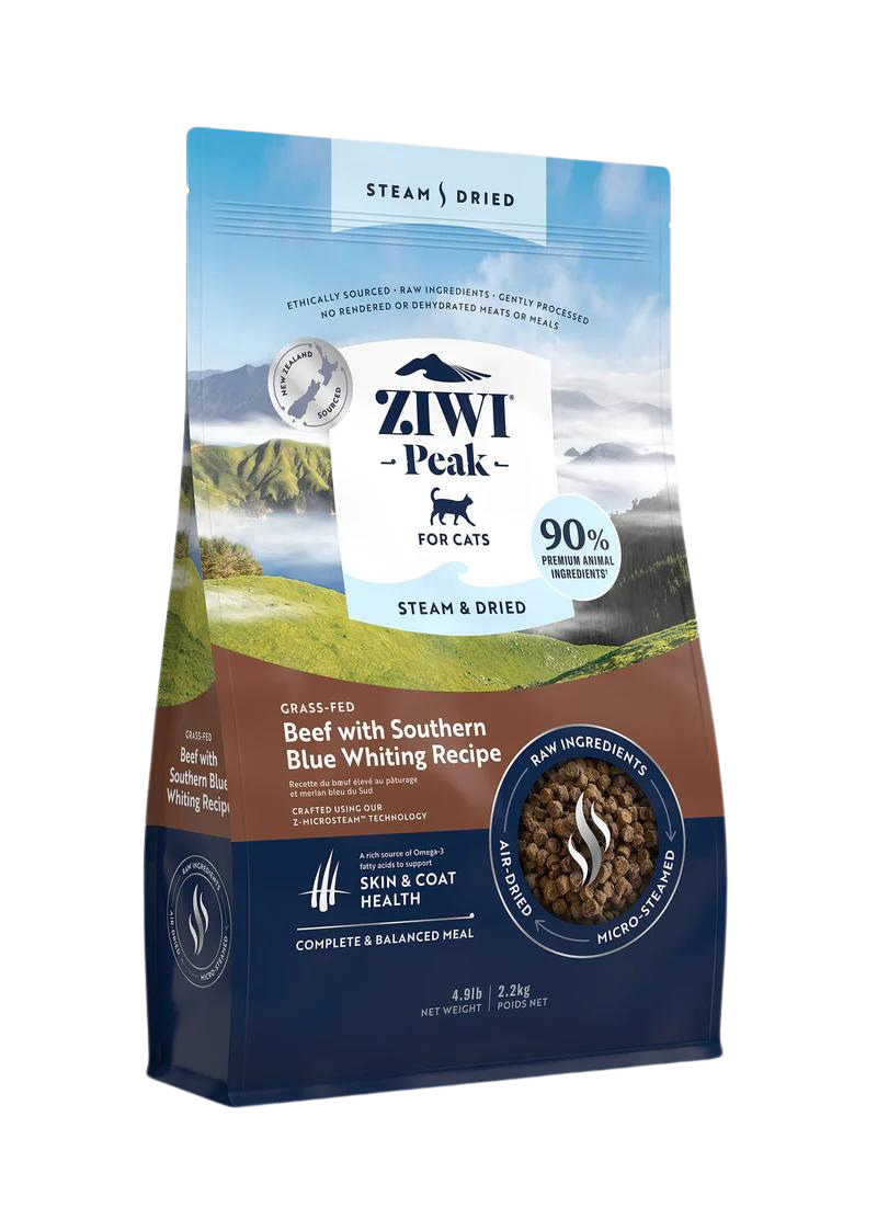 ZiwiPeak Steam & Dried Cat Food - Beef W/ Southern Blue Whiting