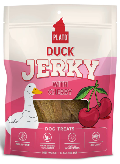 Plato Jerky Duck & Cherry 16oz Bag