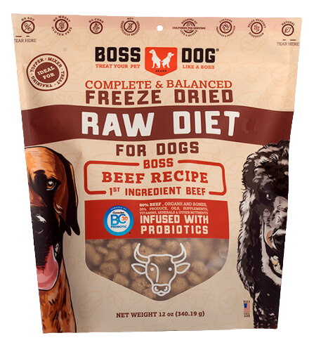 Boss Dog Freeze-Dried Complete Raw Beef Nuggs 12oz Bag