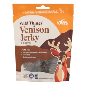 O.T.I.S. Wild Things Jerky Dog Treats - Venison Jerky - 4oz bag