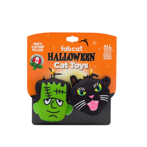 Fab Cat Halloween Cat Toy 2pk - Frankenstein & Black Cat