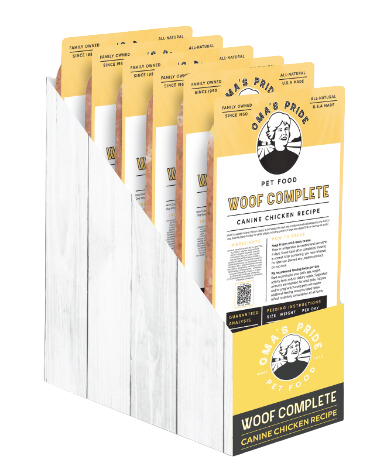 Oma's Pride Frozen Raw Woof Complete Canine Chicken Recipe 1lb Block
