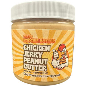 Poochie Butter Dog Chicken Jerky Flavored Peanut Butter 4oz Jar