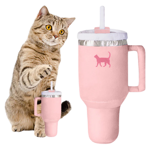 PUPROAR Kitty Cup Tumbler Plush Cat Toy with Catnip & Crinkle Paper - Peach Pink Dust