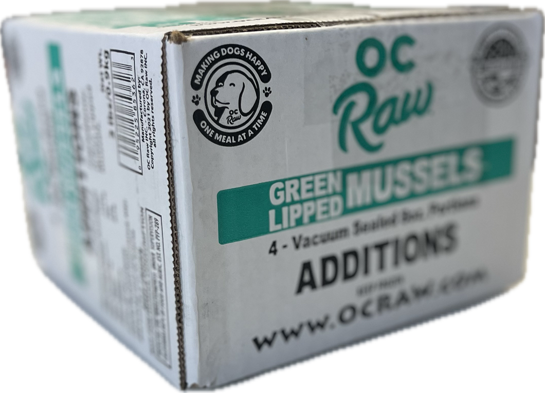 OC Raw Frozen Additions for Dogs & Cats - Green Lipped Mussels 2lb Box