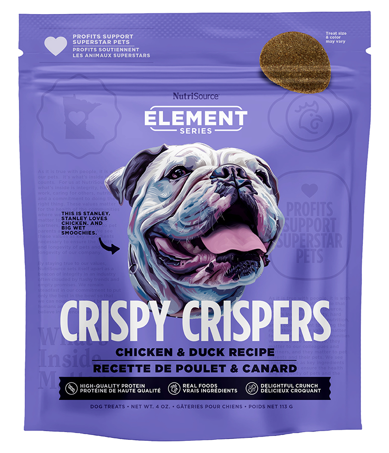 Nutrisource Element Crispy Crispers Chicken & Duck Dog Treats 4oz Bag