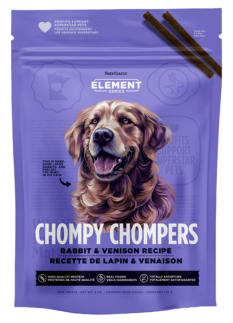 Nutrisource Element Chompy Chompers Rabbit & Venison Dog Treats 6oz Bag