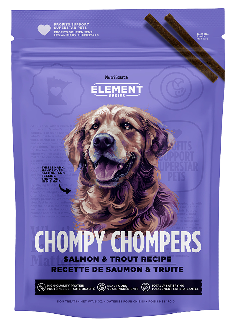 Nutrisource Element Chompy Chompers Salmon & Trout Dog Treats 6oz Bag