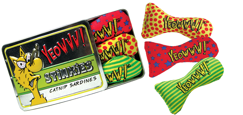 Yeowww! Catnip Sardines  Cat Toys Tin 3pk