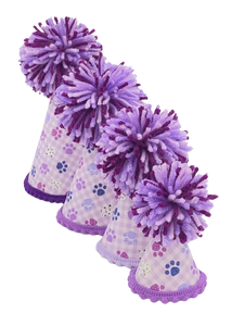 Pup Party Hats Purple Paw Party Hat L