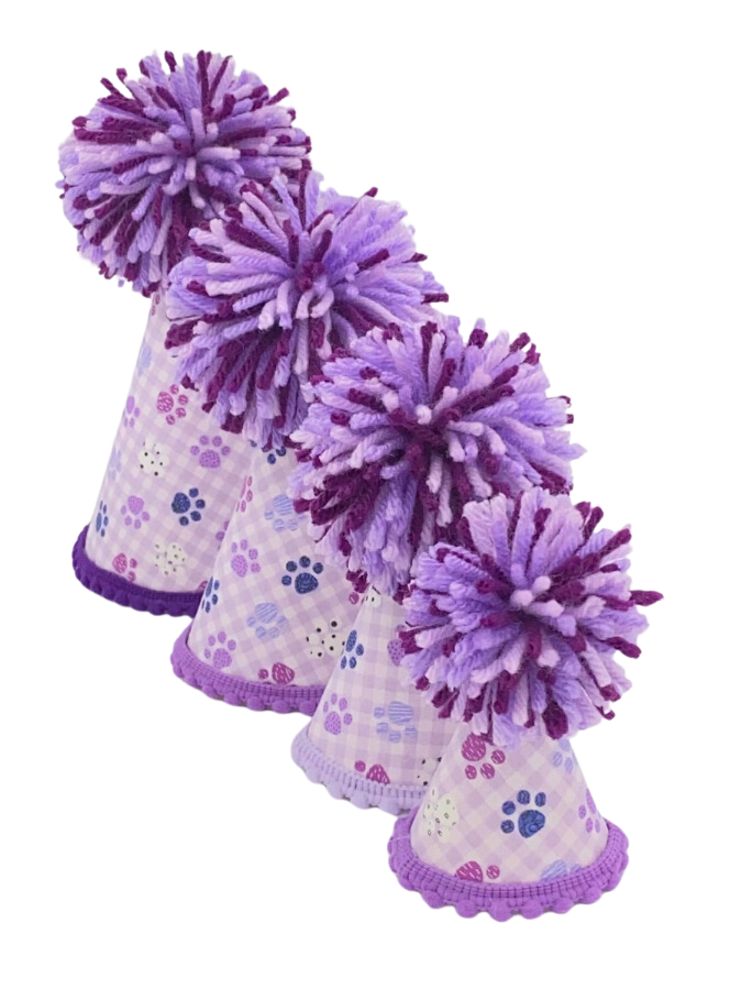 Pup Party Hats Purple Paw Party Hat L