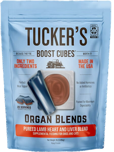 Tucker's Raw Frozen Boost Cubes - Organ Blend Lamb Heart & Liver 1lb Bag (20 servings per bag)